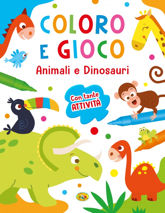 Copertina de COLORO E GIOCO - ANIMALI E DINOSAURI